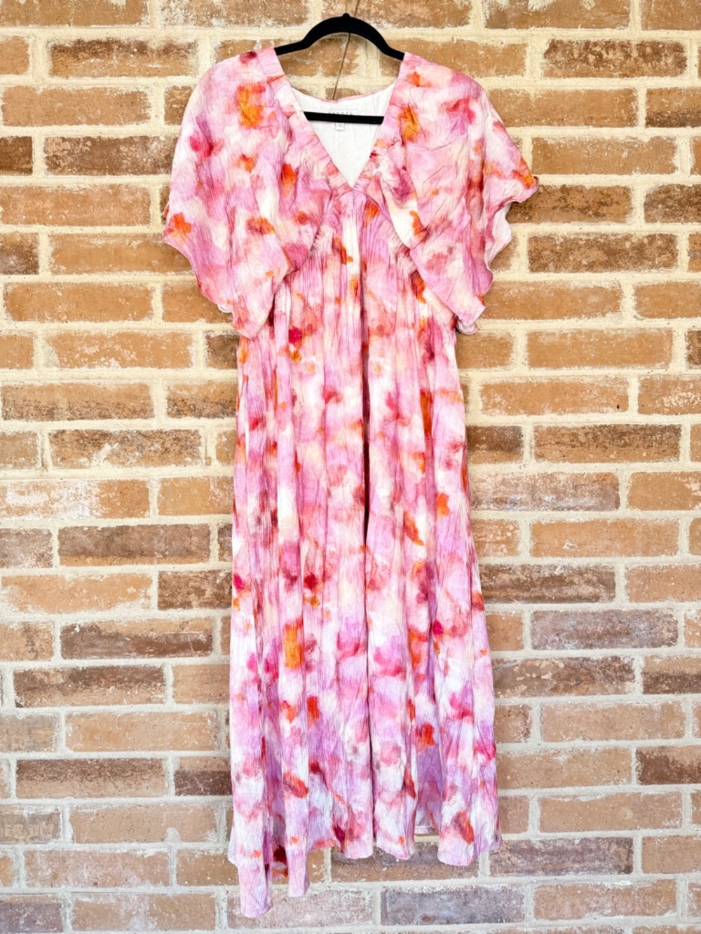Hayden Pink and Orange Watercolor Maxi Dress